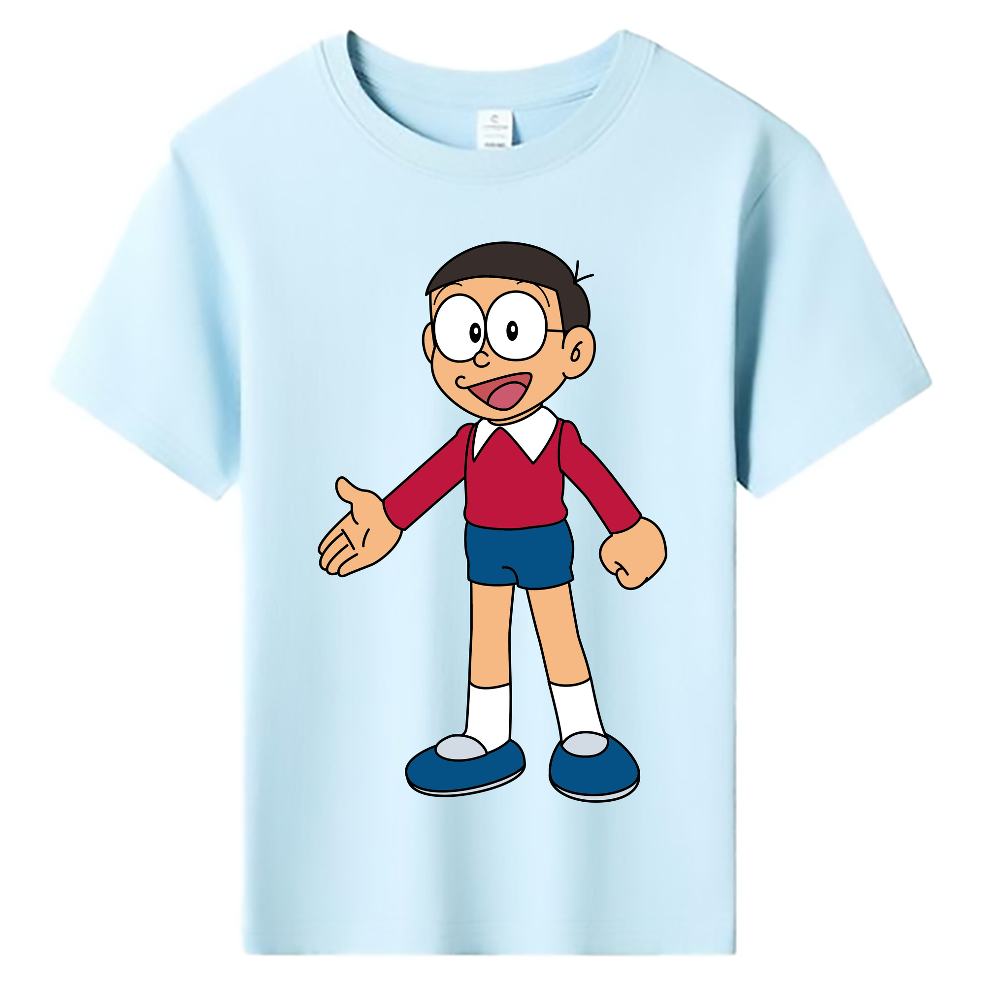 （画像用） ドラえもん 野比 のび太 Doraemon Nobita Nobi 綿100％キッズTシャツ（フロントプリント）